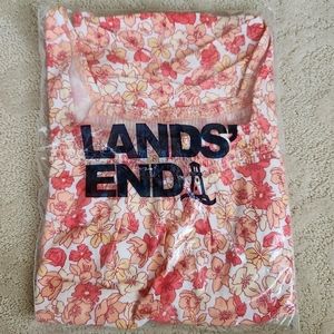 NWT Lands End short sleeve smocked square neck top, XS